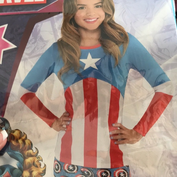 Marvel Top Long Sleeves Captain America Costume - Picture 3 of 5